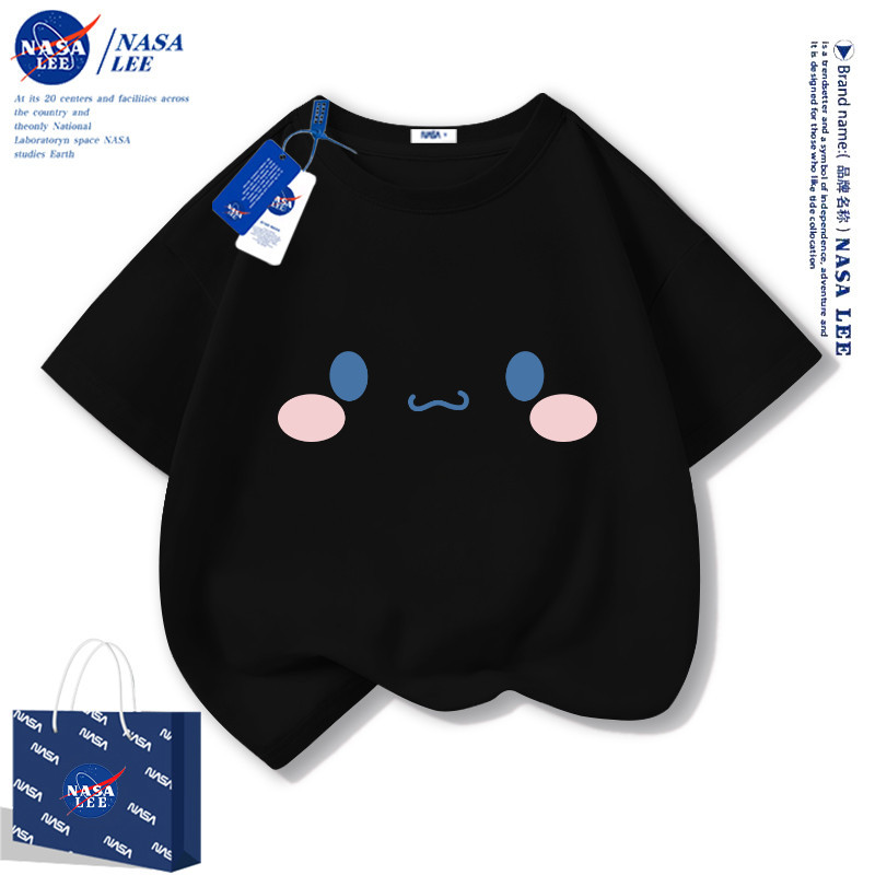 ฤดูร้อนที่เรียบง่ายญี่ปุ่นซินนามอนโรลเด็กเสื้อยืดสาวหลวมแขนสั้นทีรอบคอเด็กด้านบน