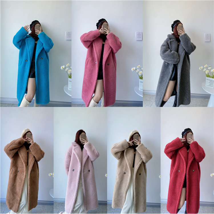 เบลเซอร์ผู้หญิง สีชมพู Fur Coat สไตล์เกาหลี