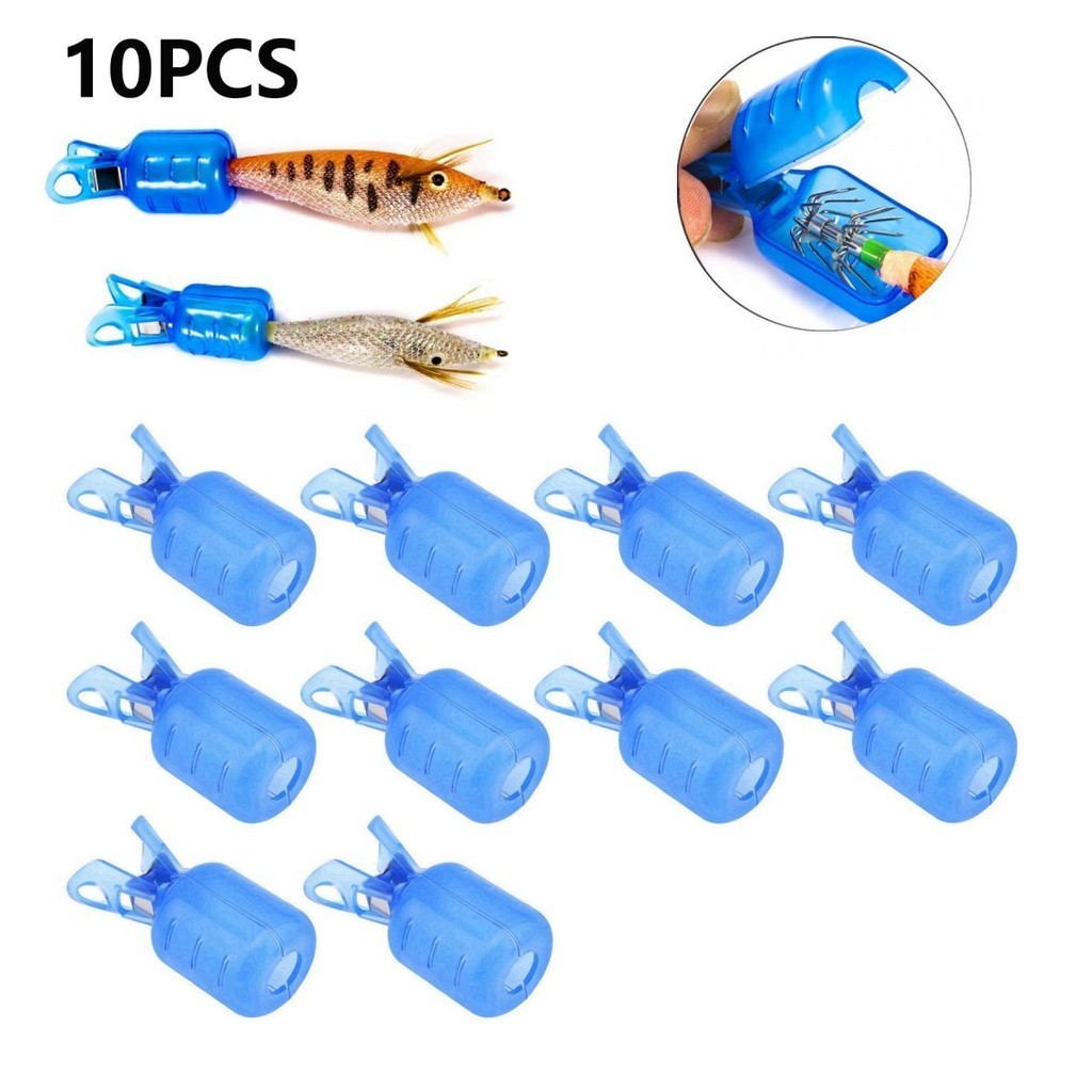 10pcs PVC ตกปลา Hook ฝาครอบปลาหมึก Jig Hook Protector ตกปลา Jigs Lure ครอบคลุม Hooks หมวกความปลอดภัย