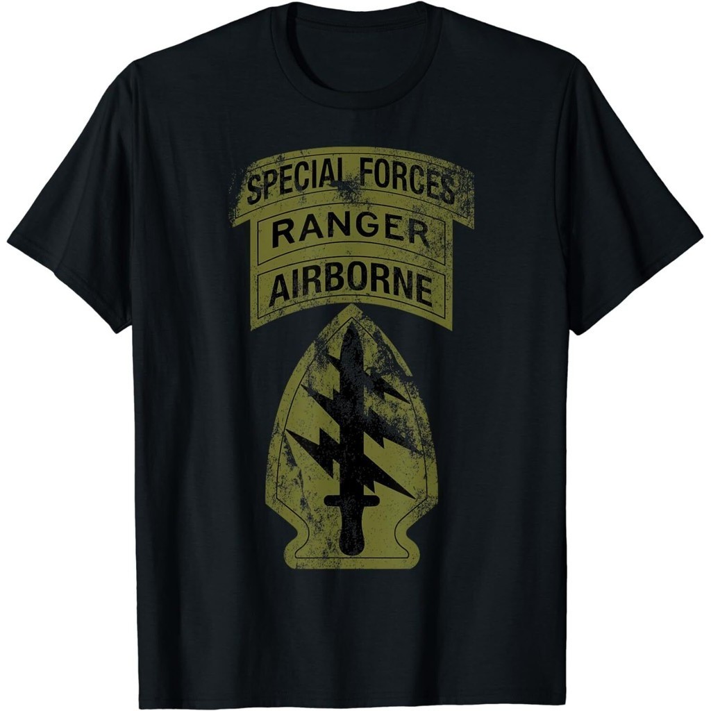 Us Army Special Forces, Sf Ranger Tab, Od Green Vintage T-Shirt