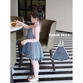 [Aurinko]ชุดเด็กผู้หญิง ตาข่าย Halter ชุดเจ้าหญิง ชุดเดรสเจ้…