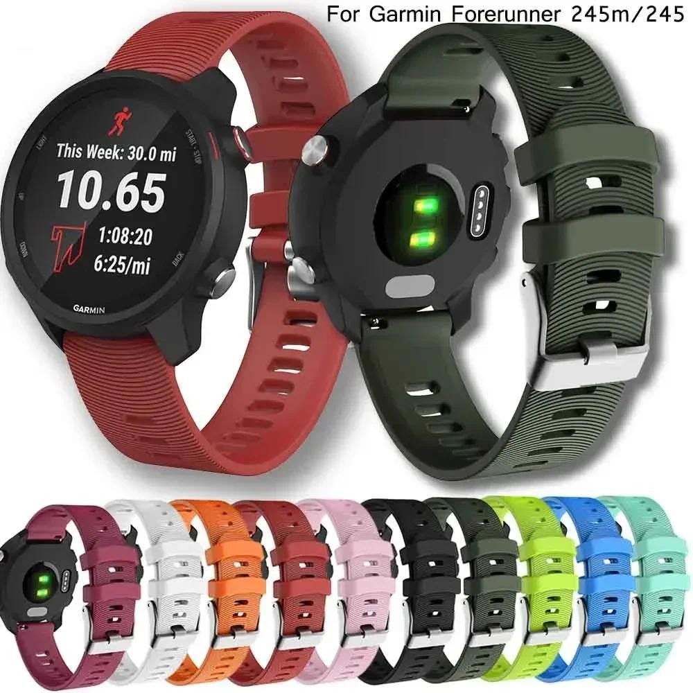 สายนาฬิกาสําหรับ Garmin Forerunner 245/245M/Vivoactive 3 สายซิลิโคนอ ่ อนนุ ่ มสําหรับ Forerunner 645 สายรัดข ้ อมือ