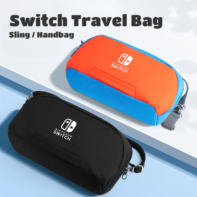 สวิตช์ความจุขนาดใหญ่/ OLED Travel Carrying Messenger Bag กระเป๋าเก็บของแบบพกพาสําหรับอุปกรณ์เสริม Switch & Game