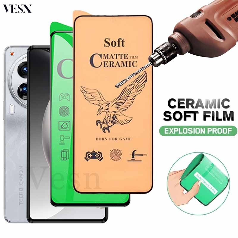Matte เซรามิคกระจกป้องกันหน้าจอฟิล์มสําหรับ Tecno Camon 30 20 19 18 18T 17 17P 16 15 Premier 12 Air 