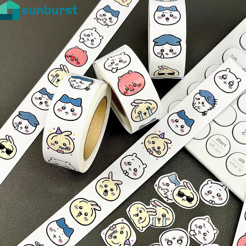 500ชิ้นสติ๊กเกอร์ม้วนจิกาว-น่ารัก,อิน,อะนิเมะ-ปิดผนึกสติ๊กเกอร์-บัญชีมือซีลสติกเกอร์-ตกแต่งของขวัญ-ทําเองถ้วยน้ําสก์ท็อปสติกเกอร์-การ์ตูนเทปกาวสติก