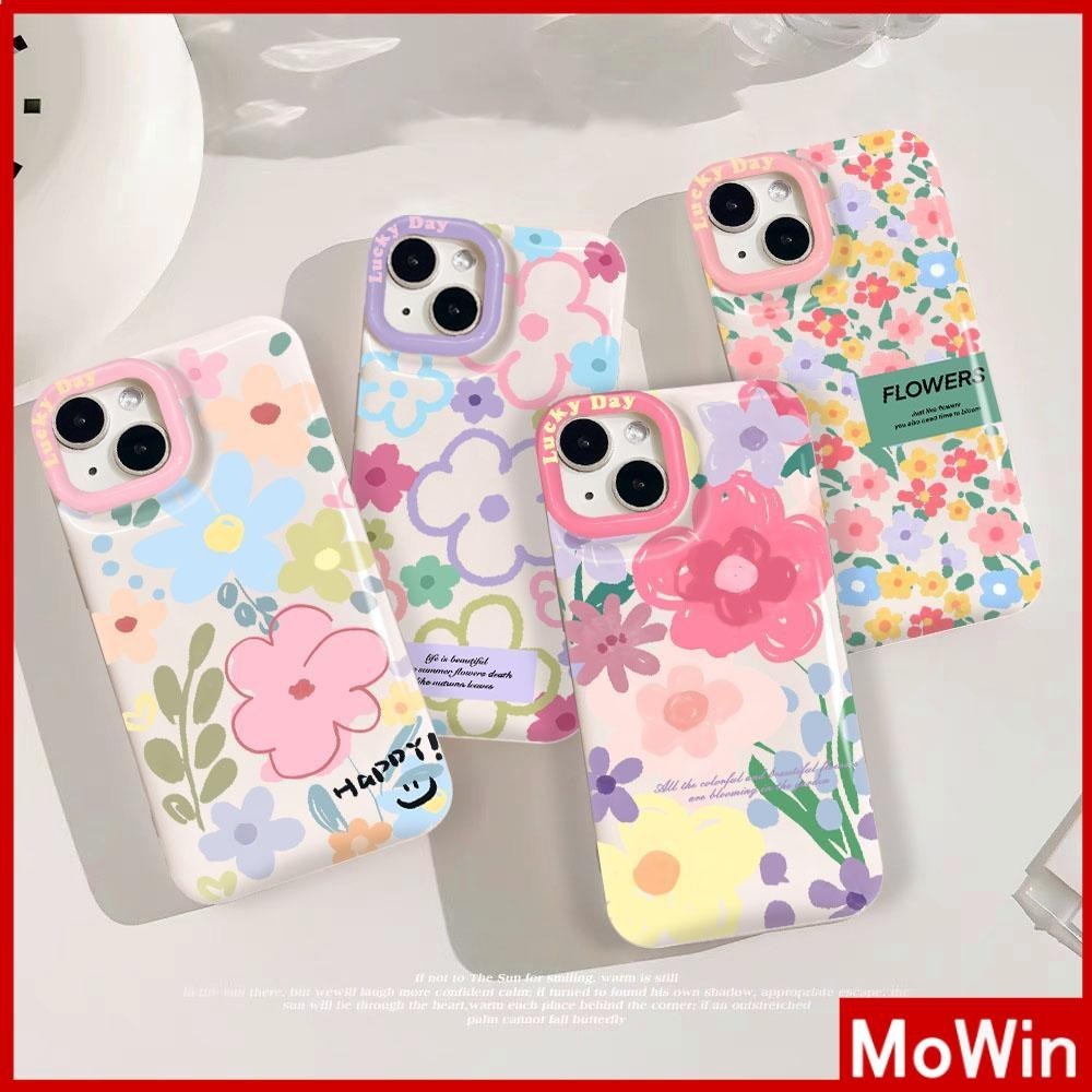 Mowin - สำหรับ iPhone 15 Pro Max iPhone 11 Case Air Bag กันกระแทกเคลือบเงา TPU Soft Case ลายดอกไม้สี