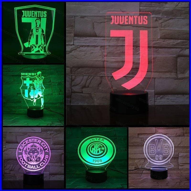 Gp1 Football Club Night Light Juventus BVB Everton AC Milan Ronaldo Messi โคมไฟ LED ระยะไกลตกแต ่ งบ ้ านของขวัญสําหรับ