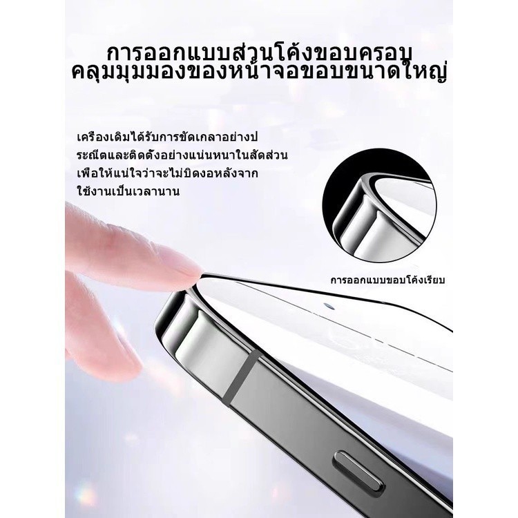 ทำความสะอาดฝุ่นโดยอัตโนมัติ ฟิล์มกระจก iphone สำหรับ17 16 15 14 11 12 13promax ติดง่าย แบบเต็มจอ HD 15plus/8/7plus/XR#D6 - รูปที่ 3