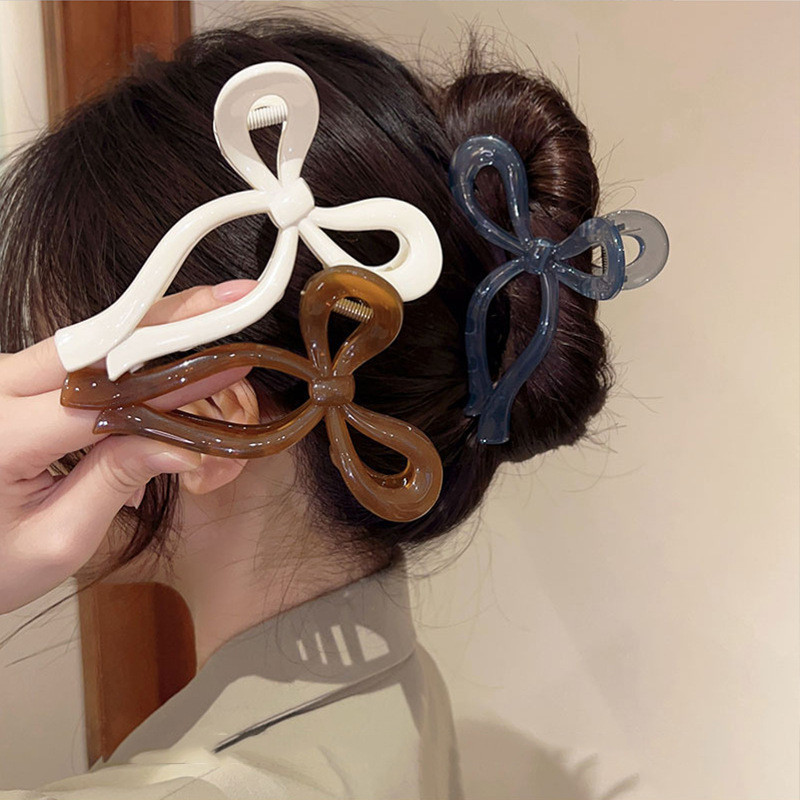 13 ซม.อะคริลิค Dopamine Bow คลิปผมผู ้ หญิง Cut-out สามมิติโปร ่ งใสคลิปแฟชั ่ น Shark คลิป Hairpin อุปกรณ ์ เสริมผม