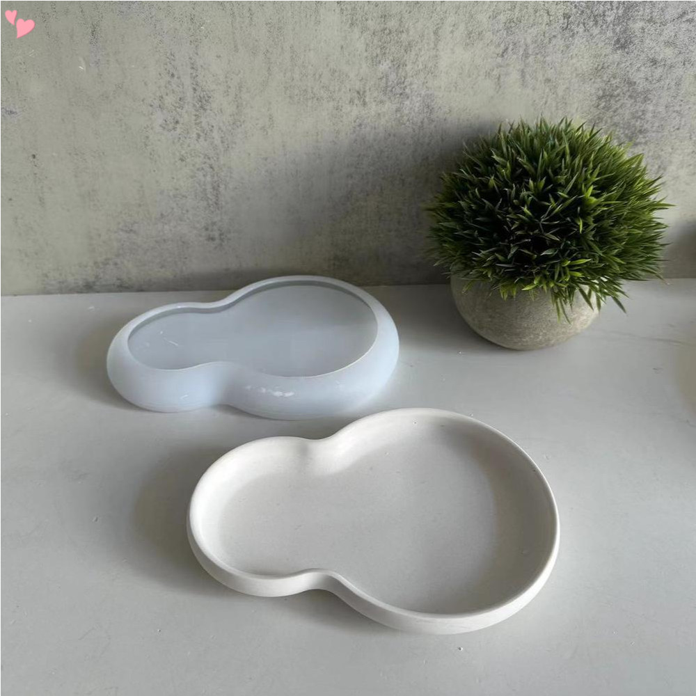 Diy Cucurbit รูปรอบถาดแม ่ พิมพ ์ ซิลิโคนคู ่ รอบจานรองพลาสเตอร ์ แม ่ พิมพ ์ Drop กาวแม ่ พิมพ ์