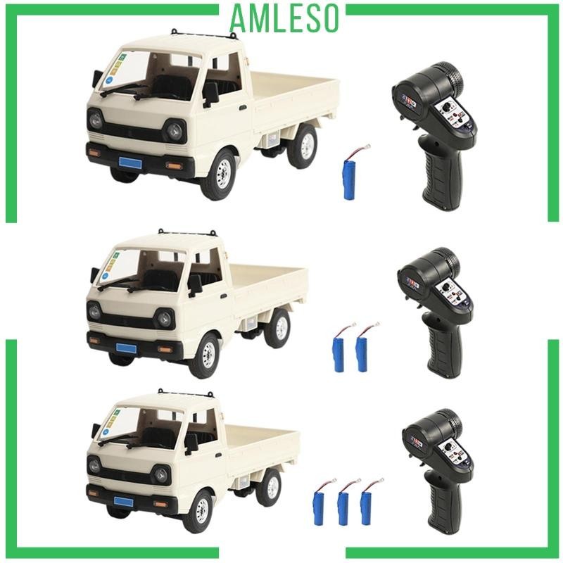 [Amleso] ชุด 1 ชิ้น WPL D12 Mini RC รถบรรทุก 1:10 Scale 4WD ปีนเขาไฟ LED RC ของเล่น