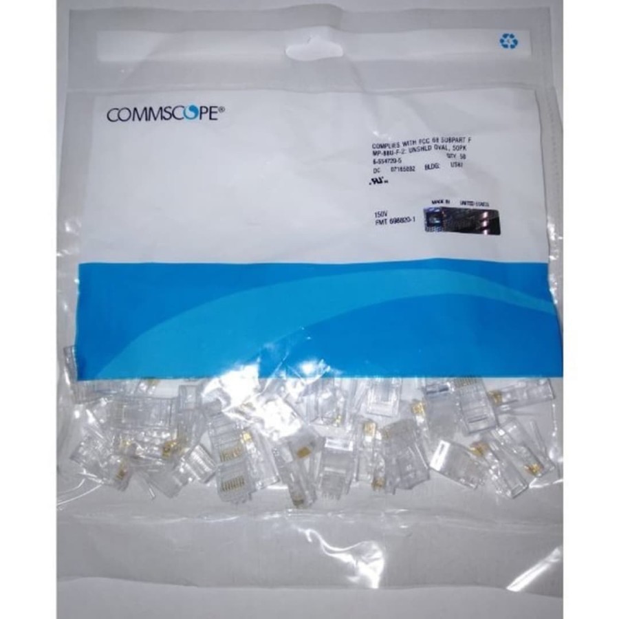 Amp Commscope Connector RJ45 Cat5 RJ-45 Cat.5e Original PN:6-554720-5(50ชิ้น)