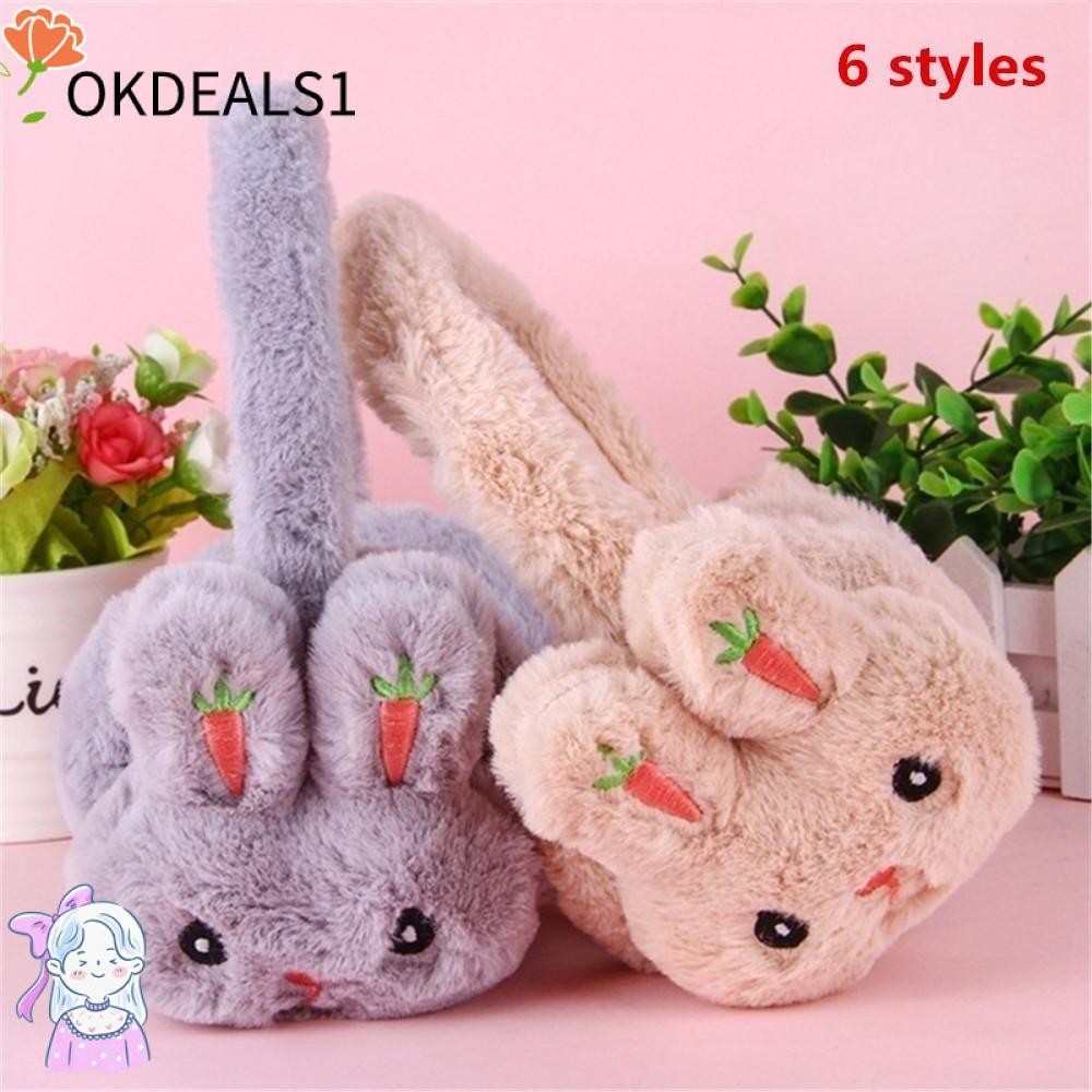 Dealshop ที่ปิดหูกันหนาว แบบหนา ลายการ์ตูนกระต่าย ให้ความอบอุ่น แฟชั่นฤดูหนาว