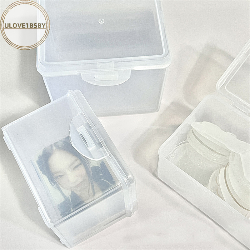 Ulove1bsby Photocardsกล่องเก็บสติกเกอร์โปร่งใสเกาหลีไอดอลผู้ถือบัตรโต๊ะจัดเก็บOrganizerการจําแนกกล่องเครื่องเขียนTH