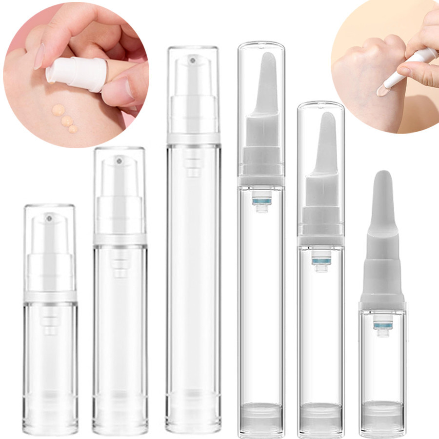 5/10/15ml Liquid Foundation Travel Bottle เครื ่ องสําอางครีมบํารุงรอบดวงตาขวดสูญญากาศแบบพกพา Mini Travel ขวดรีฟิล