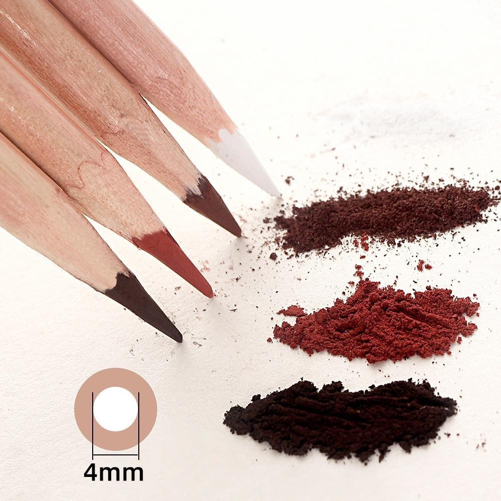 4 สี Professional Soft Pastel Charcoal ดินสอไม ้ ผิว Tints ดินสอสีขาวสําหรับศิลปินวาด Sketching Blending