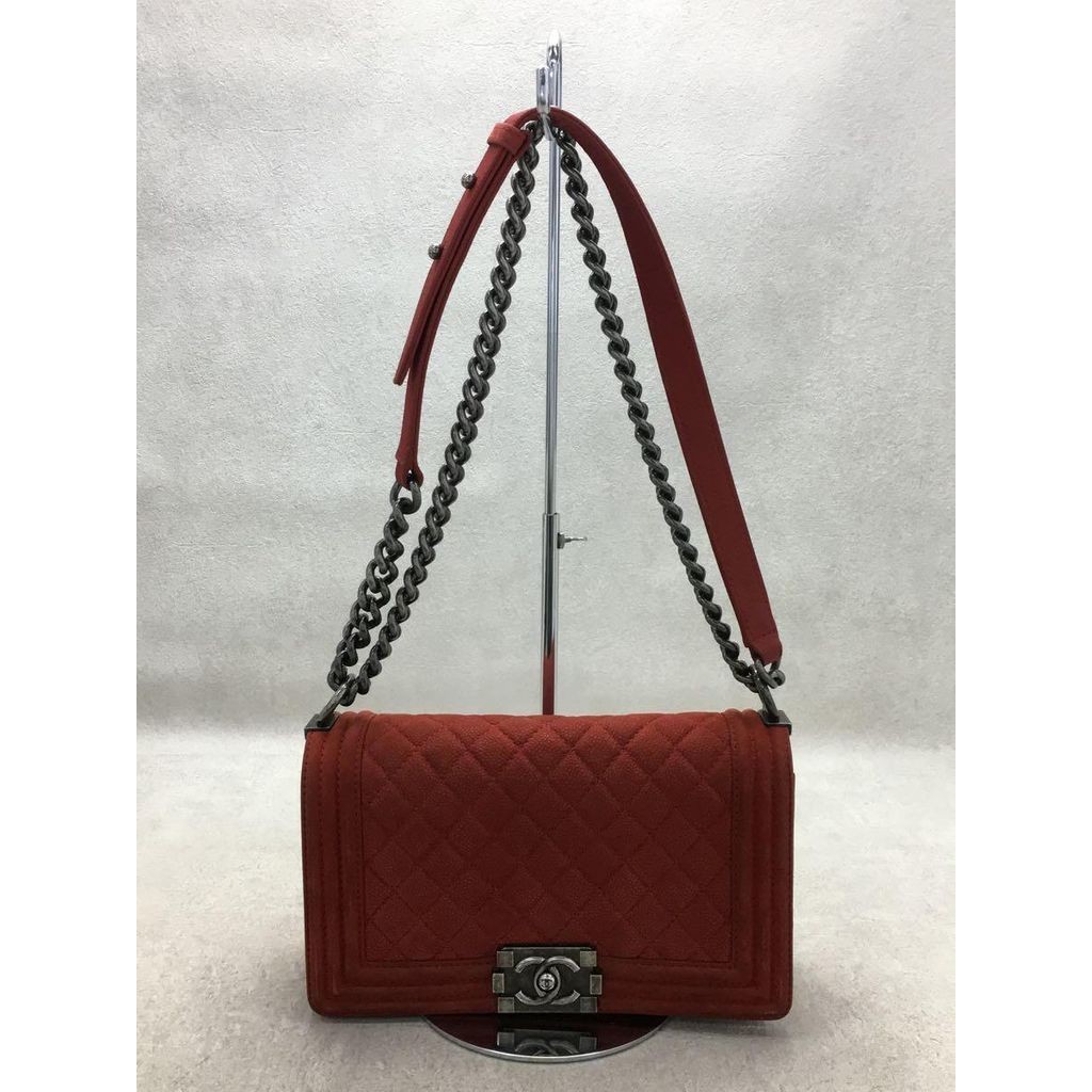CHANEL Handbag Shoulder Bag BOY Caviar A67086 Red Direct from Japan Secondhand