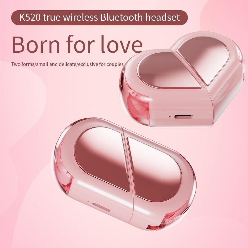 K520 ชุดหูฟังบลูทูธ Creative Rotatable Love ชุดหูฟังคู ่ TWS 5.3 ชุดหูฟังกีฬาไร ้ สายสามารถเปลี ่ ยนรูปได ้