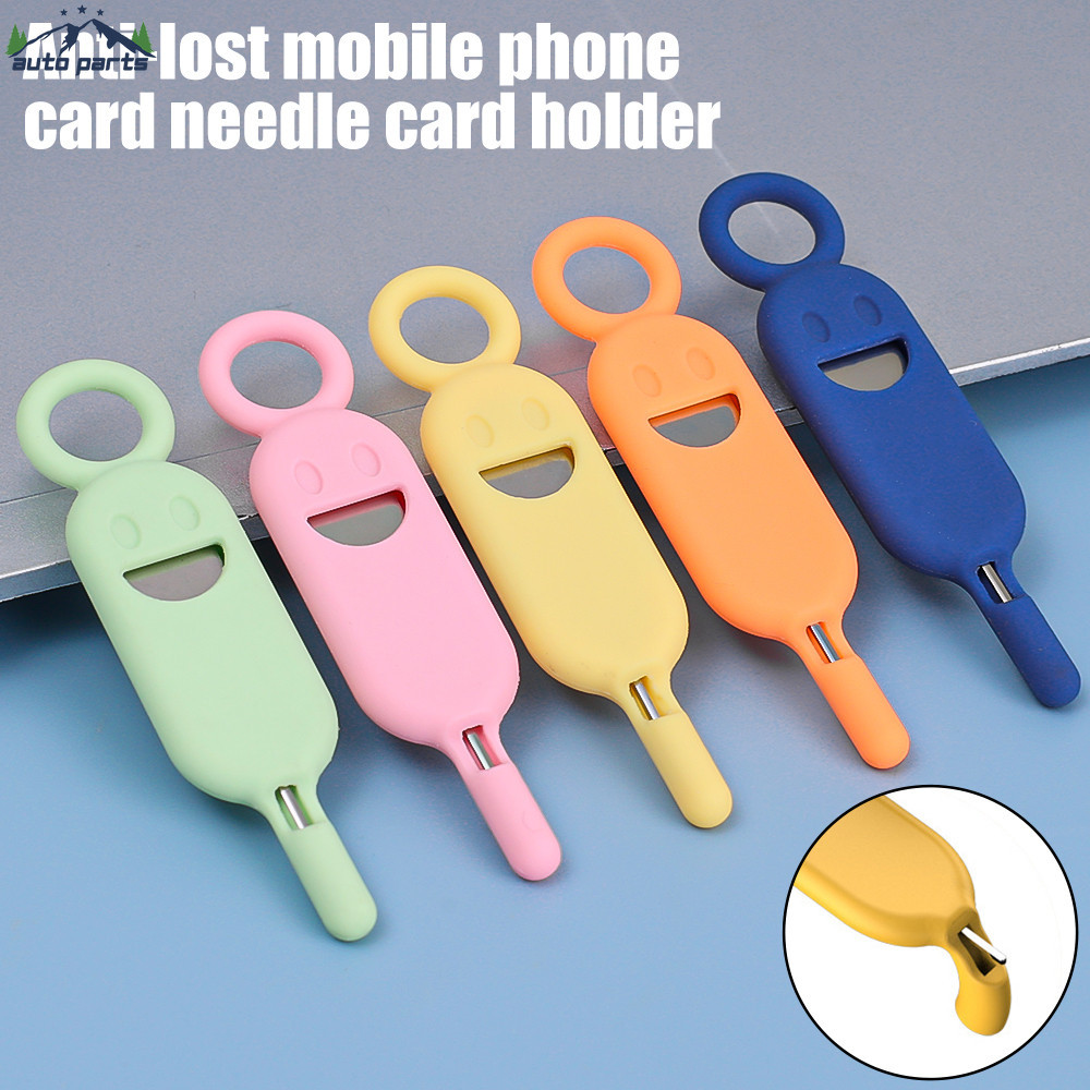 เข็มการ์ดโทรศัพท์มือถือ 1 ชุด - เครื่องมือเปิดถาดการ์ด Sim SD - พร้อมตัวป้องกันซิลิโคนอ่อนนุ่ม - ถาด Ejector Pin Opener Ejector - ป้องกันการสูญหาย สากล น่ารัก สร้างสรรค์