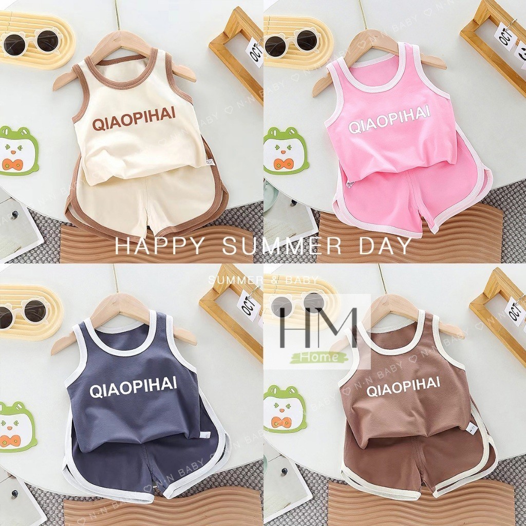 พร้อมส่ง เสื้อผ้าเด็ก เซทเสื้อกร้าม+กางเกงขาสั้น ชุดกร้ามน่าร้อนน