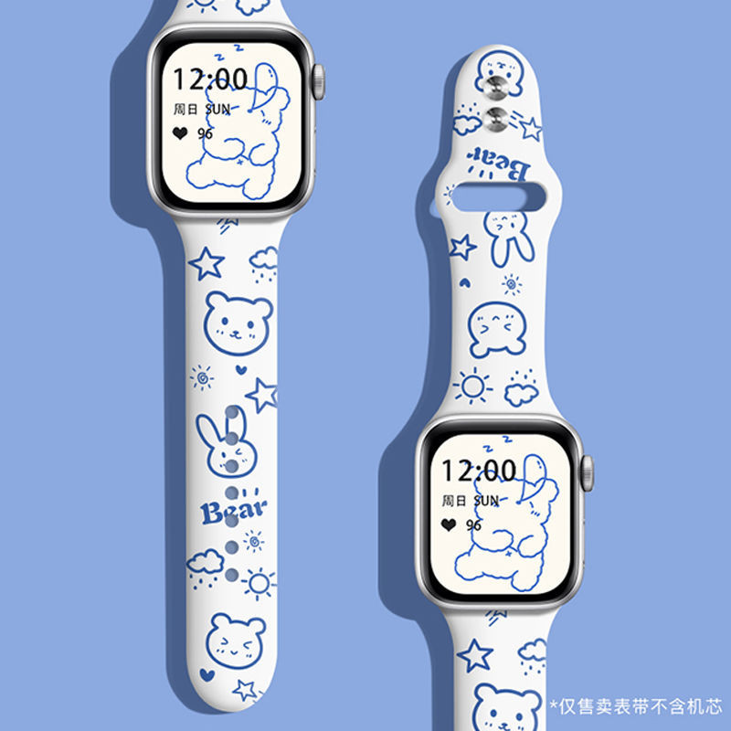 สายนาฬิกา iwatchs9/87/6/5/ultra4/3/2สายรัดข้อมือแบบการ์ตูนสำหรับ Apple Watch applewatch