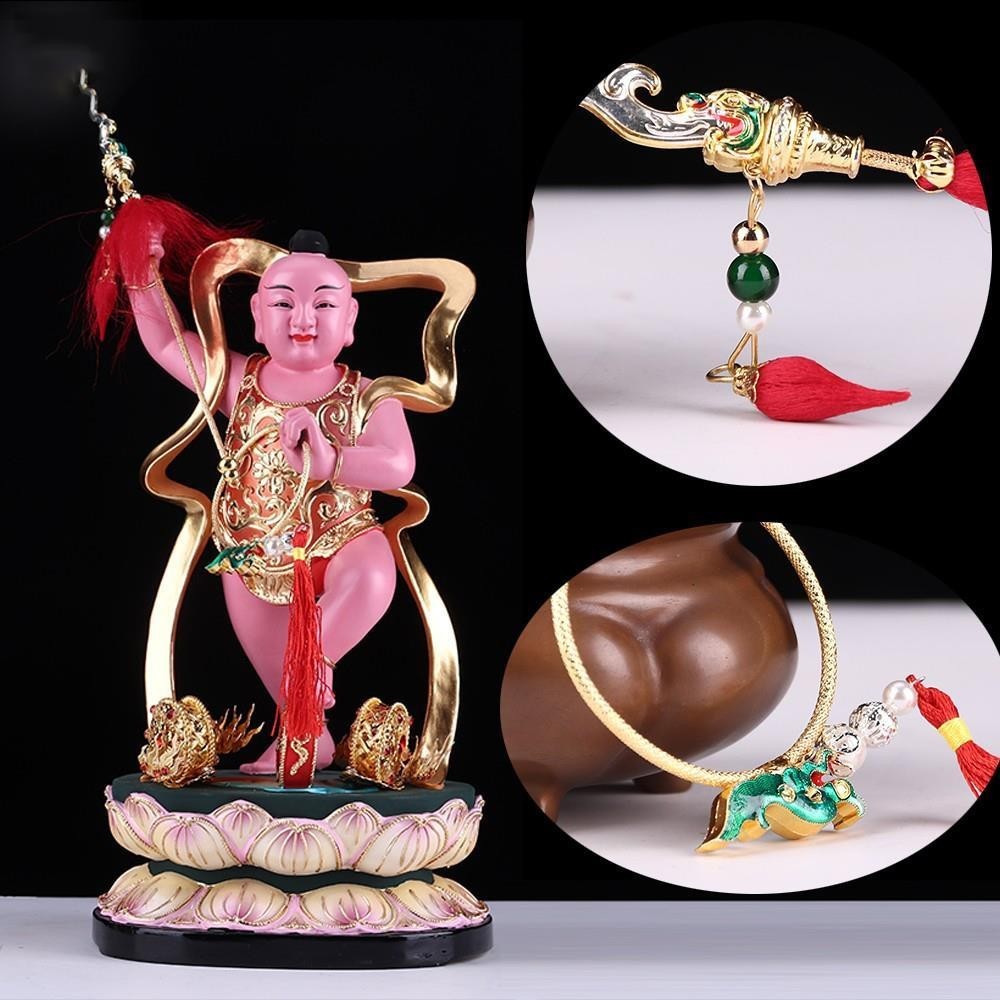 Nezha Magic อาวุธ Third Prince Gun Fire Point Gun Qiankun วงกลม Zhongtan Marshal อาวุธรูปปั ้ นโลหะผสมสังกะสีอุปกรณ ์ เสริม Hot W