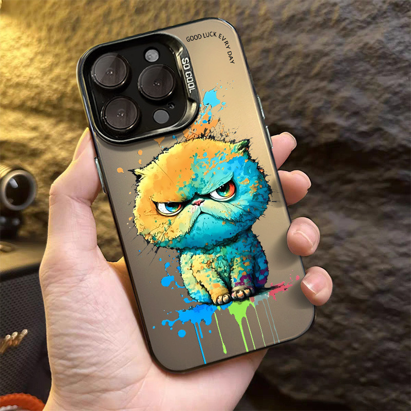 Super Creative Graffiti แมวไขมันเคสโทรศัพท์สําหรับ IPhone 15 13 11 14 12 Pro MAX 7/8 Plus Se2020 X/XS MAX XR Boutique เคสโทรศัพท์