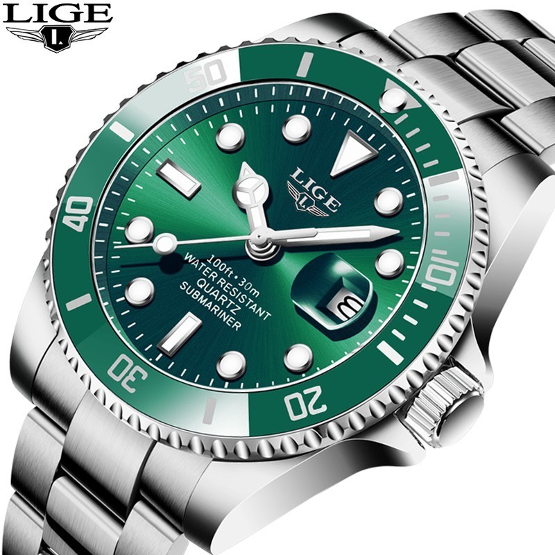 LIGE Men's Watches 30M Waterproof Date Clock Male Sports Watches Men Quartz Wrist Watch