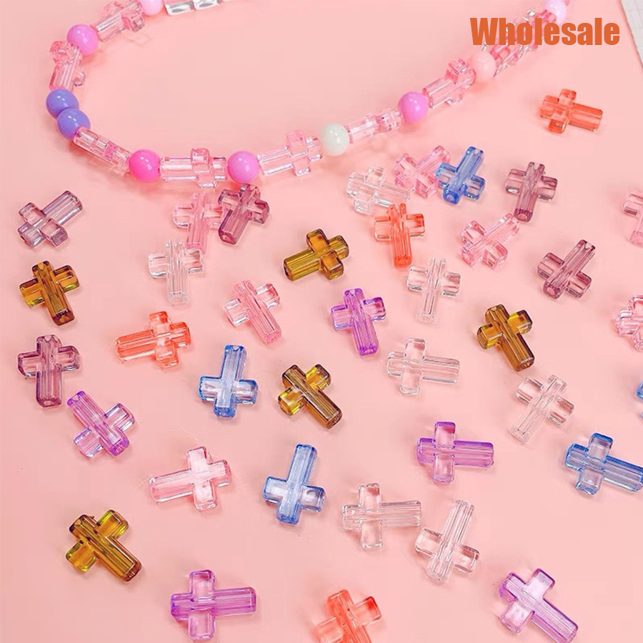 20 ชิ ้ น 13 * 16 มม.อะคริลิค Cross DIY หลวม Spacer ลูกปัดโปร ่ งใสสําหรับทําเครื ่ องประดับอุปกรณ ์ เสริม