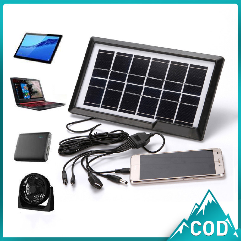 จัดส่งฟรี!!โซล่าเซลล์พกพา แผงโซล่าเซลล์ ชาร์จมือถือพกพา ชาร์จมือถือ Solar Cell ชาร์จแบตเตอรี่ นําสายชาร์จ5 กันน้ำ กันแดด