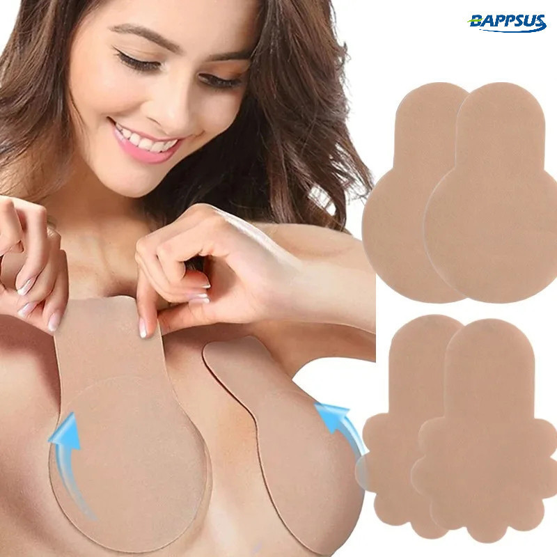 สติกเกอร์ยกทรงปกหัวนมแบบมีกาวในตัวไม่ทอ - บางที่มองไม่เห็นทิ้งยกเหนียวรอบกลีบดอกไม้แพทช์หน้าอก
