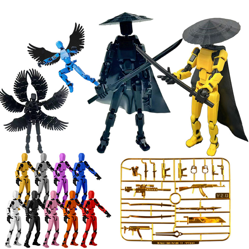 Dummy 13 action figure 3Dพิมพ์Tovs multi Jointedหุ่นยนต์เคลื่อนย้ายได้Lucky 13 action figure