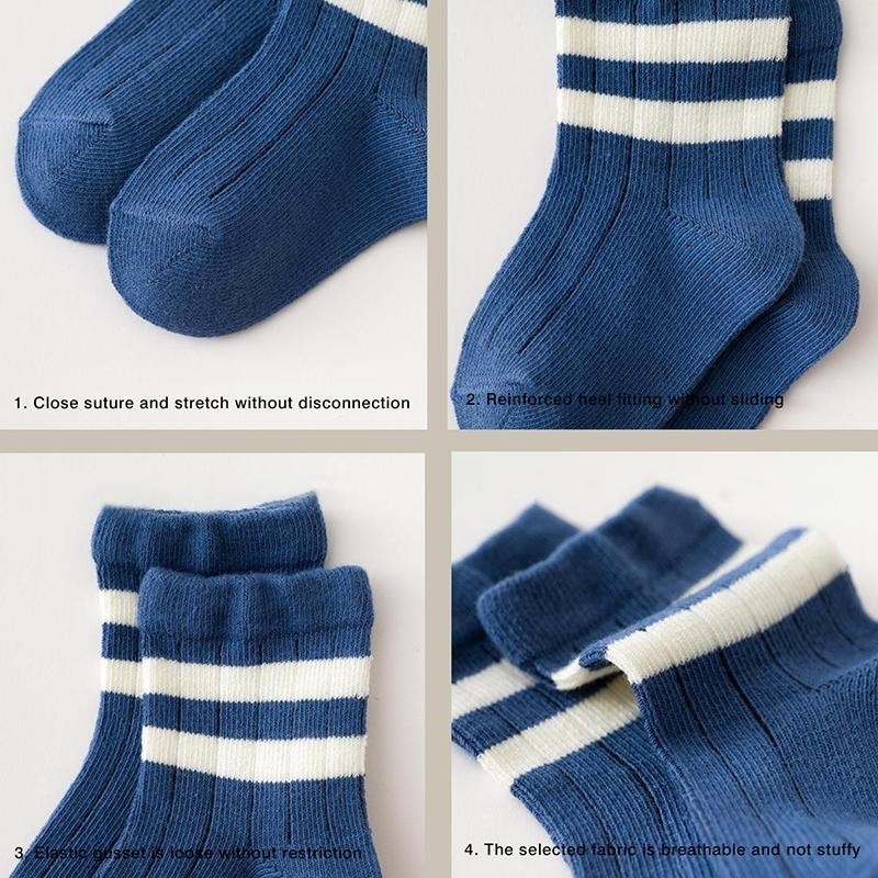 ถุงเท้าเด็ก 5 คู่ ถุงเท้าเด็กทารกถุงเท้าเรย่อนพื้นรองเท้า สำหรับรองเท้าเด็ก - รูปที่ 3