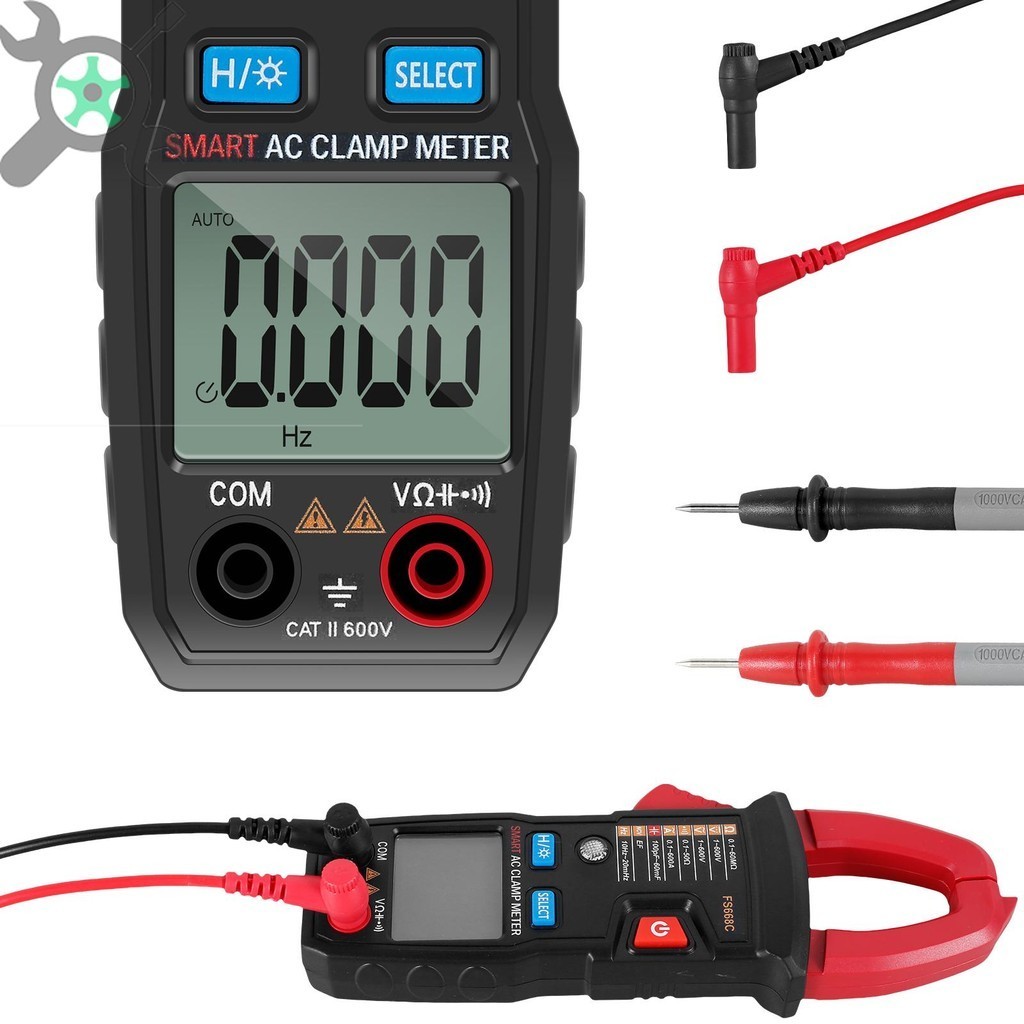 Digital Clamp Multimeter Auto-Ranging Amp Meter AC/DC Current Voltage Resistance Frequency Tester SHOPCYC3350