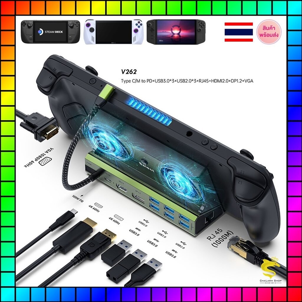YCE Docking Station for RogAlly AllyX Turbo 30w SteamDeck LegionGo