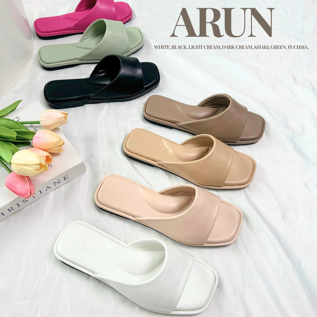 รองเท้าแตะแบรนด์ ARUN รุ่น AR2020 ดีไซน์ปาดข้าง เก็บหน้าเท้าได้ดี ไซส์ 36-45