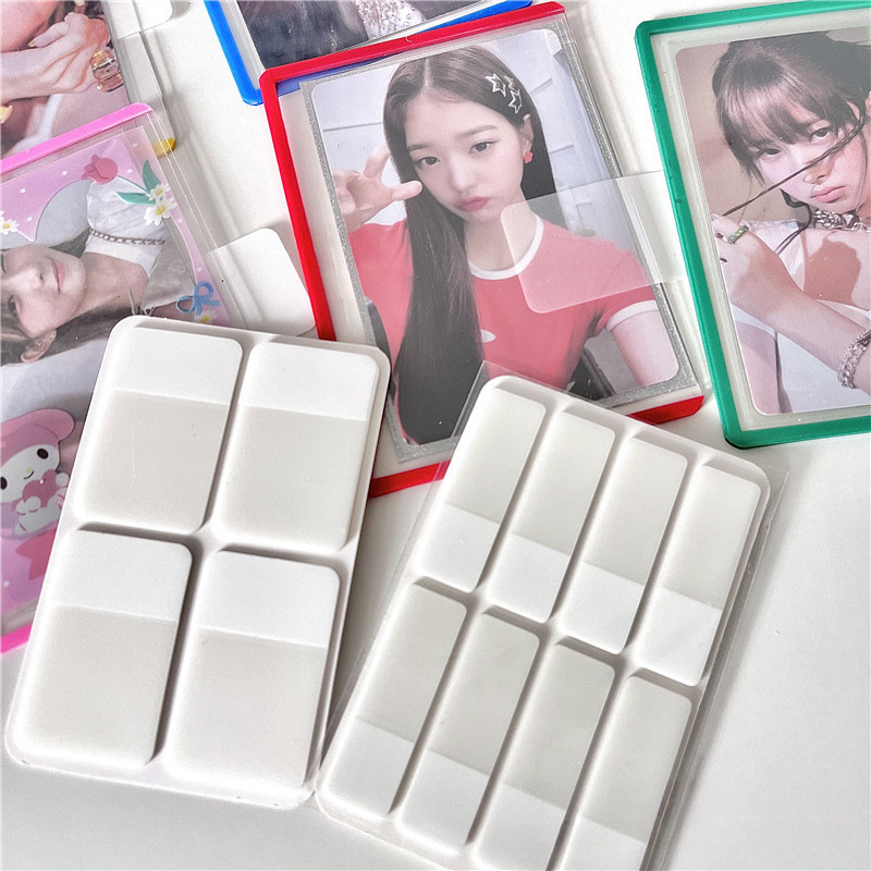 Ins สติกเกอร์ดัชนีสีขาวด้านฉลากเหนียว DIY Photocard แท็กที่มองไม่เห็น