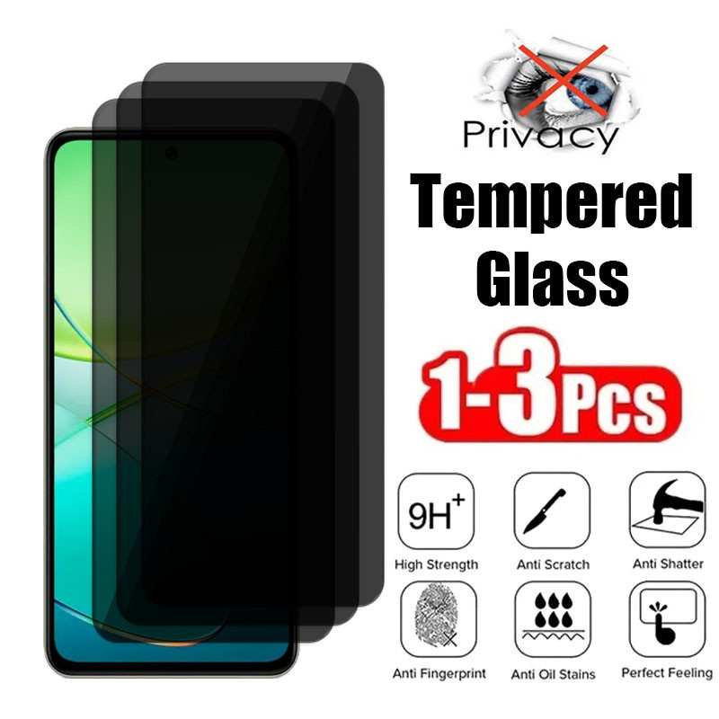 1-3 PCS Anti-Spy กระจกนิรภัยสําหรับ Vivo Y100 Y18 Y18e Y03 Y38 Y17S Y27 Y27S Y36 Y02T Y02A Y02 ความเป็นส่วนตัวป้องกันหน้าจอคุณภาพสูงฟิล์มกระจกนิรภัย