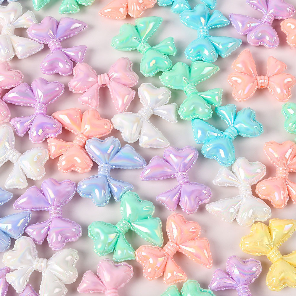 Ab สีอะคริลิคบอลลูนโบว ์ ลูกปัดหลวม Spacer ลูกปัดสําหรับเครื ่ องประดับทํา Handmade สร ้ อยคอสร ้ อยข ้ อมือ DIY อุปกรณ ์ เสริม