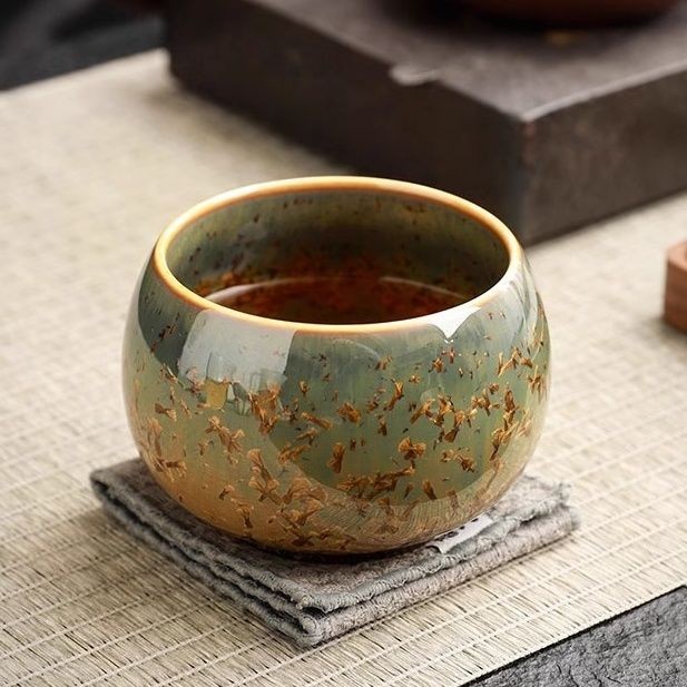 ถ้วยชาเคลือบคริสตัล High-End ถ้วยชาเซรามิก Master Cup ในครัวเรือน Kung Fu ชุดชา