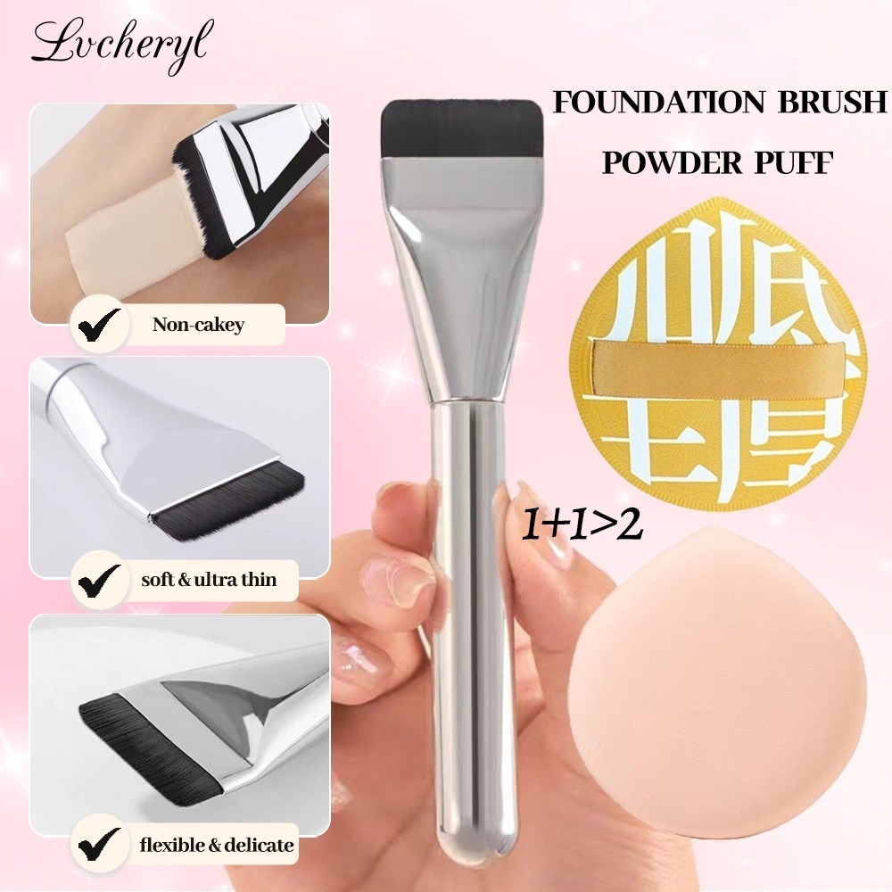 แปรงรองพื้น Ultra Slim Flat Head Foundation Brush เครื่องมือแต่งหน้ามืออาชีพ
