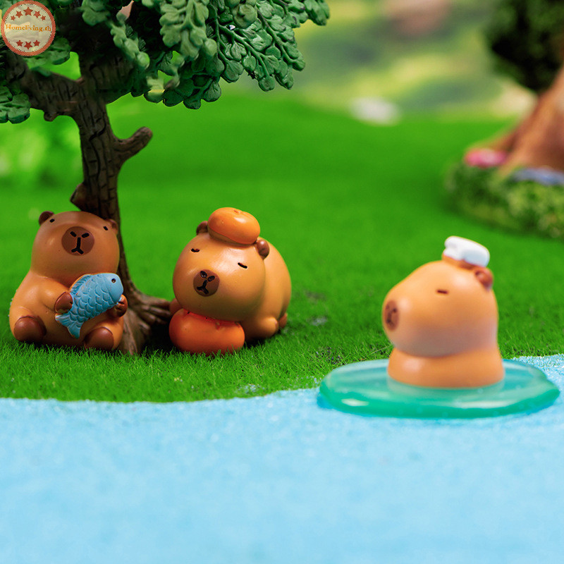 Home Mini Capybara เครื่องประดับ Kapibala จระเข้ตุ๊กตา Micro ภูมิทัศน์ตกแต่งตุ๊กตา Miniature Pond Decor ของเล่น TH