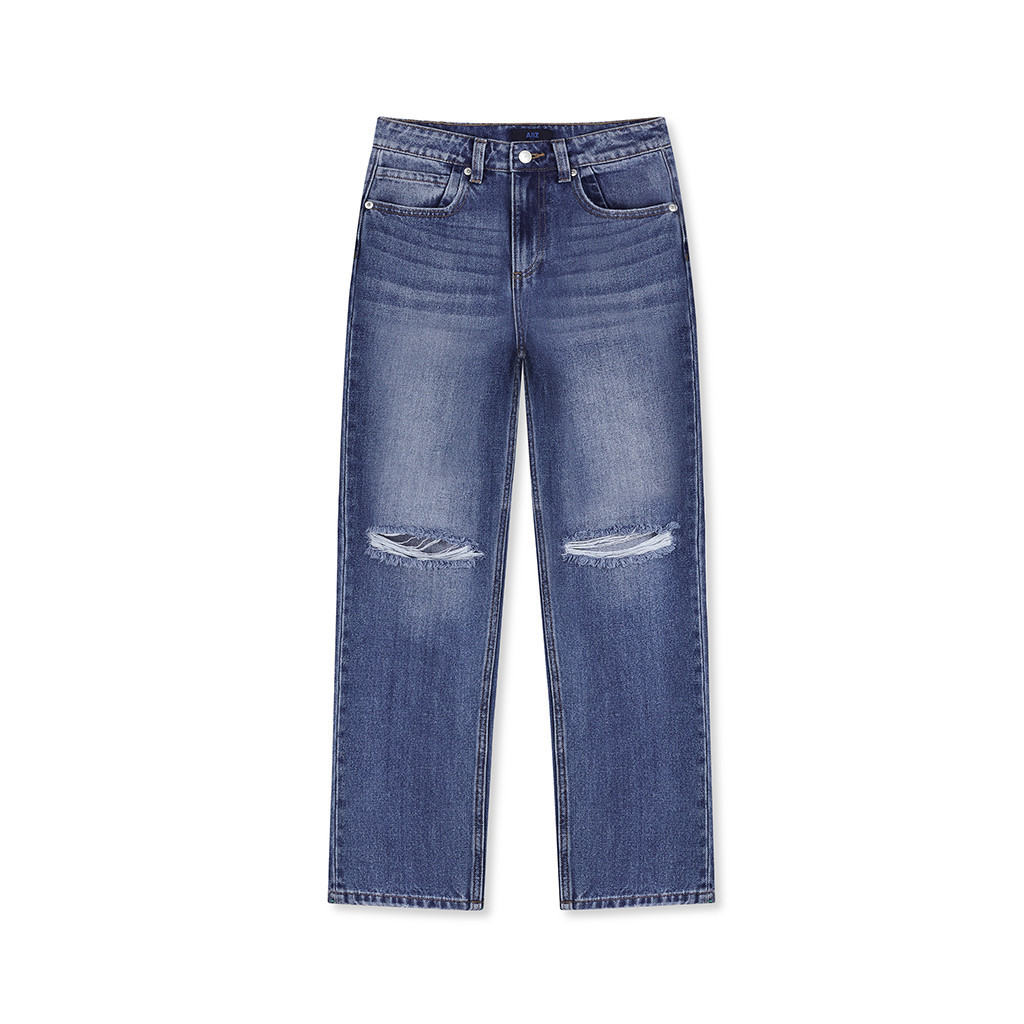 AIIZ (เอ ทู แซด) - กางเกงยีนส์ผู้หญิงทรงตรง Women’s High Rise Long Denim