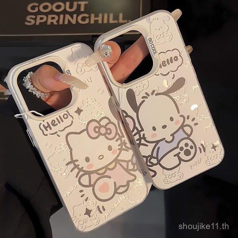 Hello Kitty Pacha Dog iPhone13 Apple 15 เคสโทรศัพท์ 14Plus Vitality Case 12promax Laser 11 Female Vitality Case CJPX