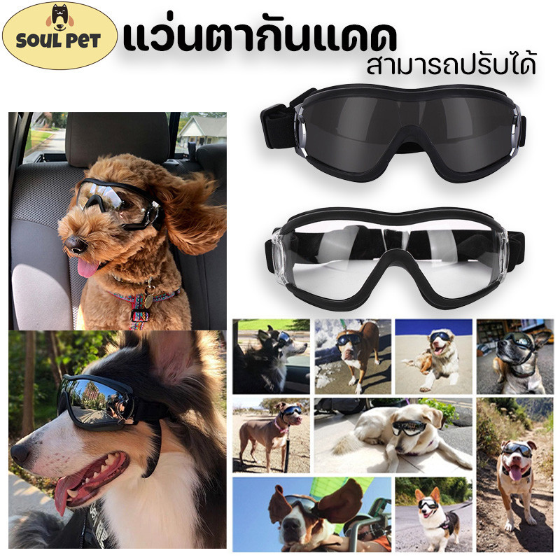 🐶🐶COD🔥แว่นตาสุนัข แว่นตาสัตว์เลี้ยง แว่นตากันแดด ป้องกันหมอก สามารถปรับได้ ทนต่อรังสียูวีและกันน้ํา