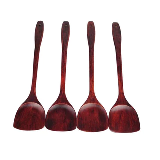 TT HOMEตะหลิวทำอาหาร ตะหลิวไม้ทนร้อน ไม่ละลาย ใช้กับกระทะเทฟล่อนได้ cooking spatula