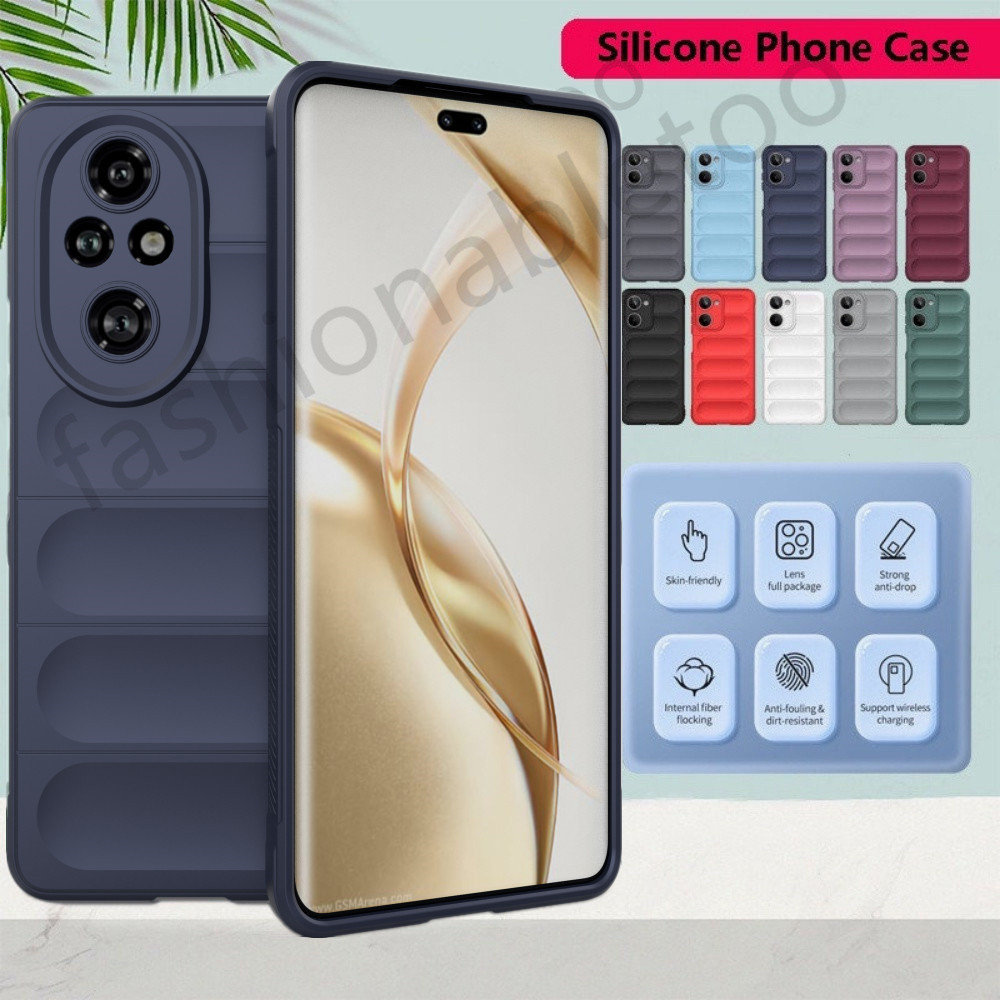 ปลอกสําหรับ Honor 200 pro Lite 200pro Honor200 pro Honor200pro Honor200Lite แฟชั่นคู่สีทึบซิลิโคนอ่อนนุ่มเคสโทรศัพท์กล้องป้องกันกันชนกันกระแทกปกหลัง