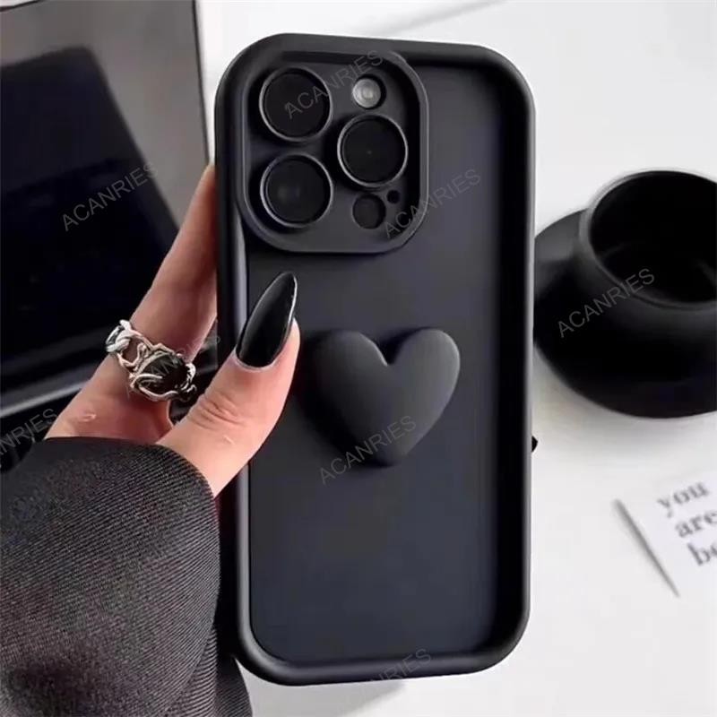 สําหรับ Xiaomi 17T Pro Mi 17 Max น่ารัก 3D Love Heart เคสโทรศัพท์ซิลิโคนสําหรับ Xiaomi 17 T Pro ​​​​​​​ฝาครอบป้องกันเลนส์ Matte Coffee ฝาหลัง
