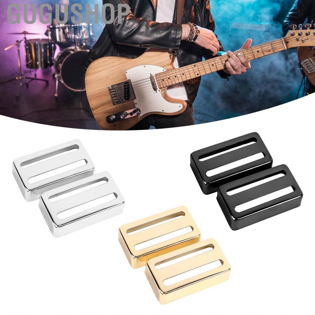 Gugushop กีตาร์ไฟฟ้า Pickup SHELL COVER มาตรฐานการออกแบบ Slotted ทองเหลืองปลอดภัย 2 ชิ้นการกระจายความร้อนที่ดีสำหรับการเปลี่ยน