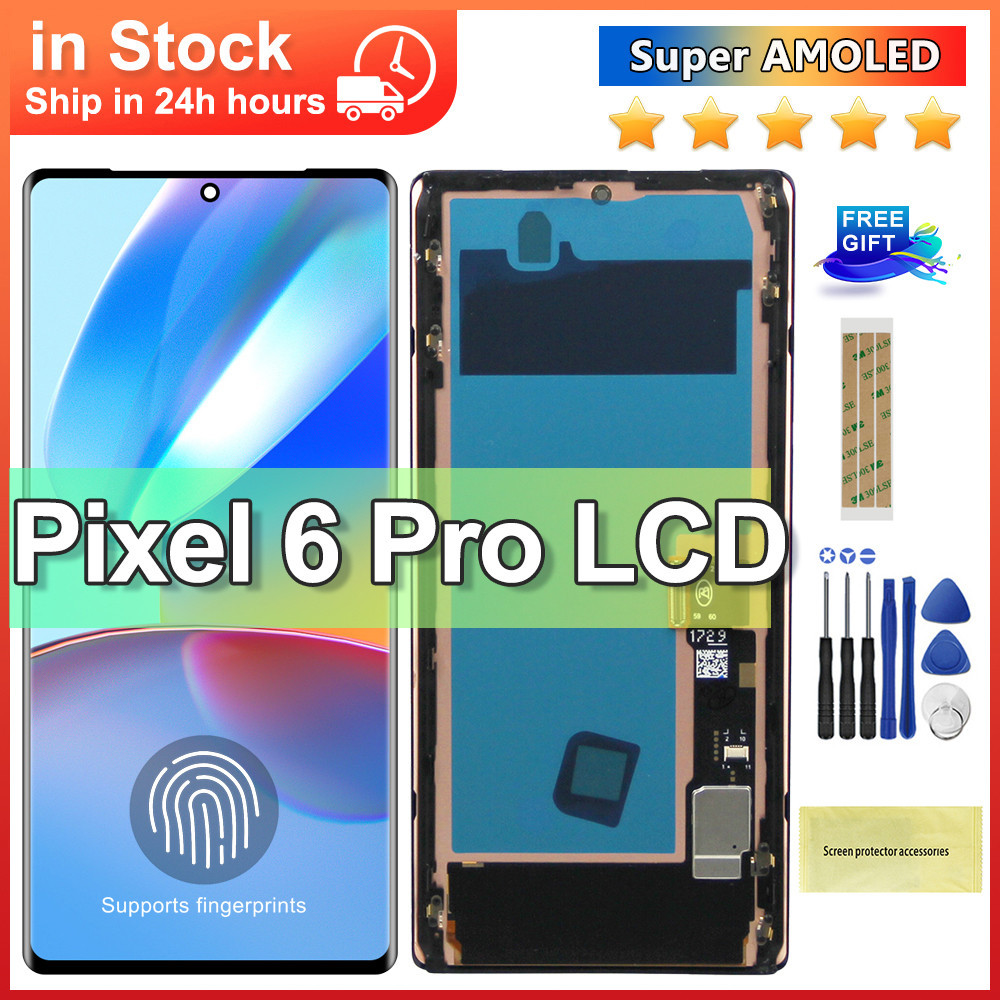 หน้าจอ OLED สําหรับ Google Pixel 6 Pro GLUOG G8VOU จอแสดงผล LCD Touch Screen DigitizerAssembly สําหร